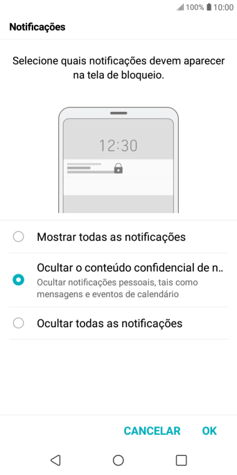 Pressione a configuração desejada. Pressione a configuração desejada.