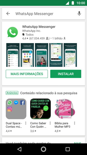 Pressione WhatsApp Messenger. Pressione WhatsApp Messenger.