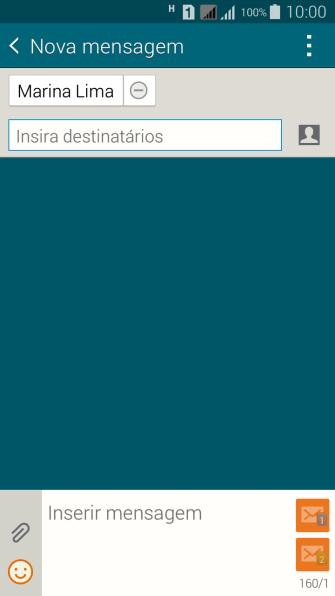 Pressioneo campo de escrever, e digite o texto da sua MMS. Pressioneo campo de escrever, e digite o texto da sua MMS.