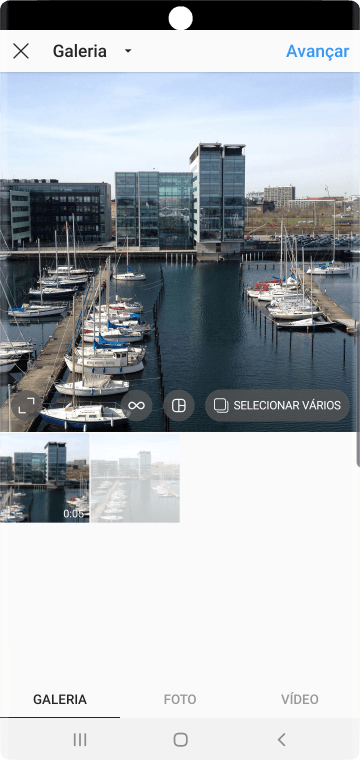 Pressione GALERIA, e navegue até a pasta desejada. Pressione GALERIA, e navegue até a pasta desejada.