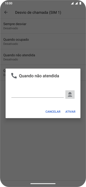 Digite o número desejado, e pressione ATIVAR. Digite o número desejado, e pressione ATIVAR.