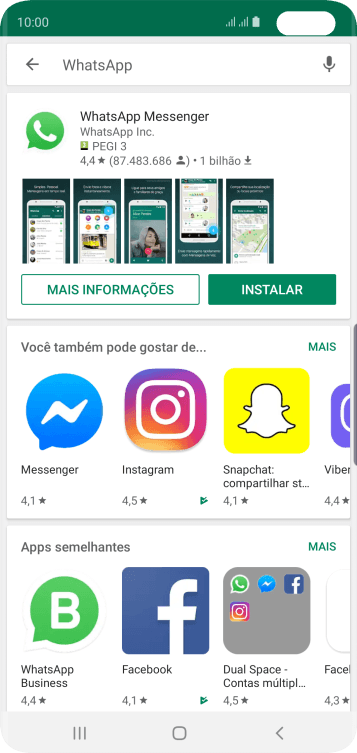 Pressione WhatsApp Messenger. Pressione WhatsApp Messenger.