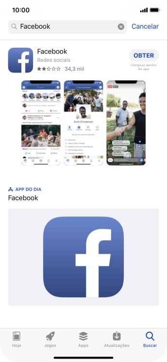 Pressione Facebook. Pressione Facebook.