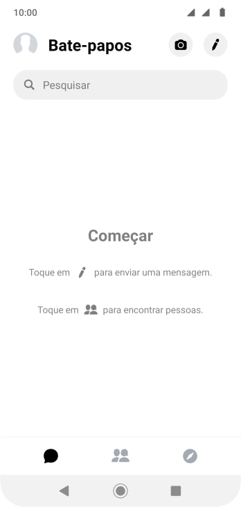 Pressione o ícone de nova mensagem. Pressione o ícone de nova mensagem.