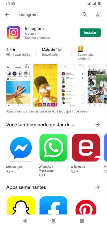 Pressione Instagram. Pressione Instagram.