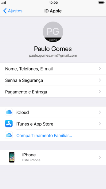 Pressione iCloud. Pressione iCloud.