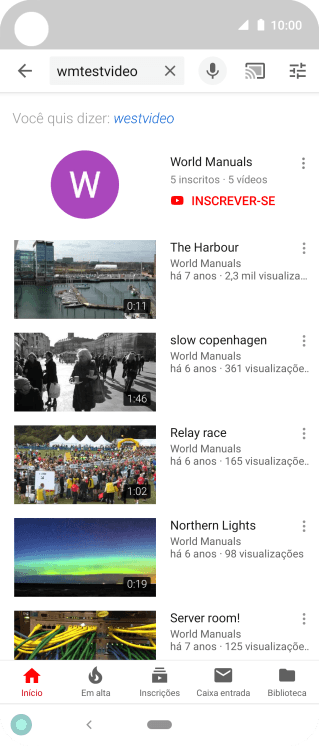 Pressione o vídeo desejado. Pressione o vídeo desejado.