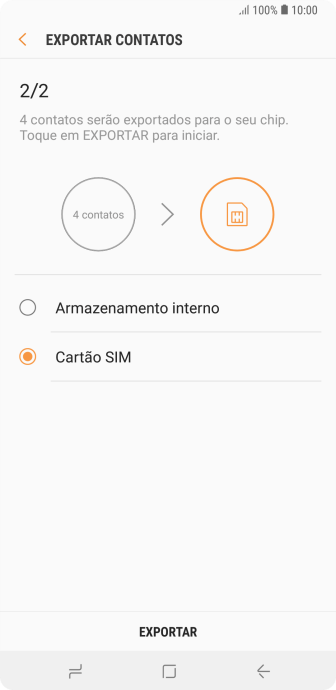 Pressione EXPORTAR. Pressione EXPORTAR.
