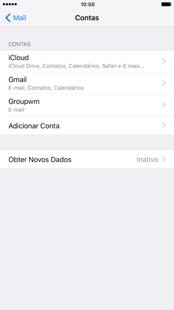 Pressione a conta de e-mail desejada. Pressione a conta de e-mail desejada.