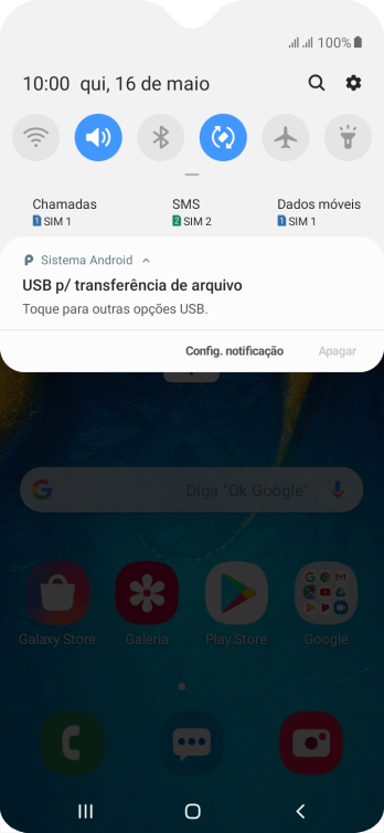 Pressione Toque para outras opções USB.. Pressione Toque para outras opções USB..