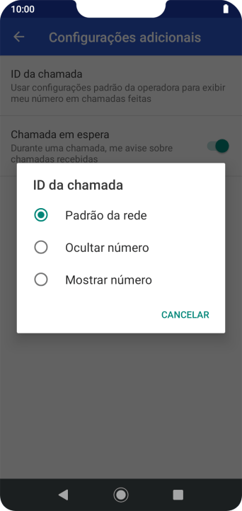 Pressione Mostrar número para ativar a identificação do seu número. Pressione Mostrar número para ativar a identificação do seu número.