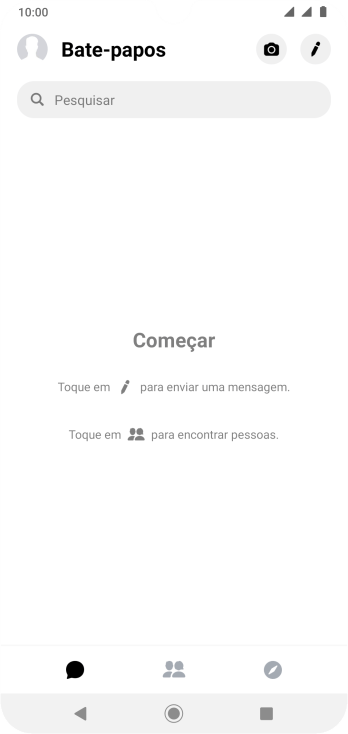Pressione o ícone de nova mensagem. Pressione o ícone de nova mensagem.