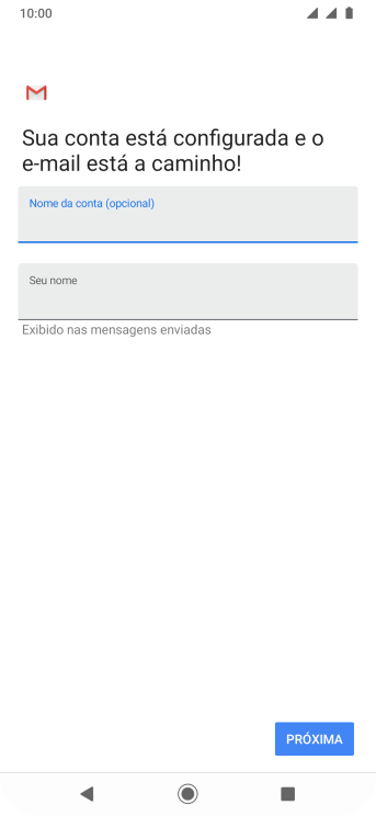 Pressione Seu nome, e digite o nome de remetente desejado. Pressione Seu nome, e digite o nome de remetente desejado.