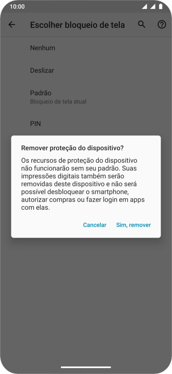 Pressione Sim, remover. Pressione Sim, remover.