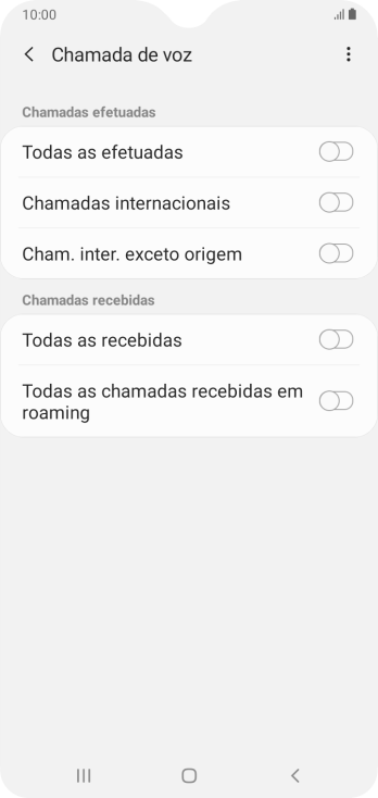 Pressione o indicador ao lado do tipo de bloqueio desejado para ativar ou desativar a função. Pressione o indicador ao lado do tipo de bloqueio desejado para ativar ou desativar a função.