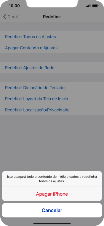 Pressione Apagar iPhone. Pressione Apagar iPhone.
