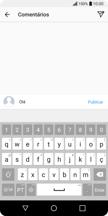 Digite o texto desejado, e pressione Publicar. Digite o texto desejado, e pressione Publicar.