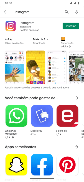 Pressione Instalar, e siga as indicações da tela para instalar o app. Pressione Instalar, e siga as indicações da tela para instalar o app.
