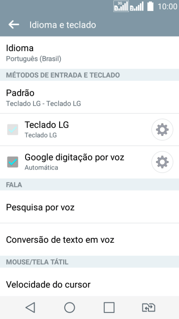 Pressione o ícone de configurações ao lado de Pressione o ícone de configurações ao lado de