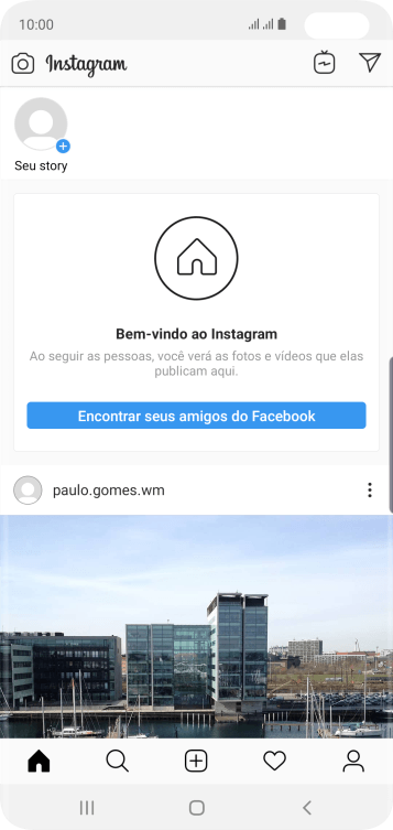 Pressione o ícone de busca. Pressione o ícone de busca.