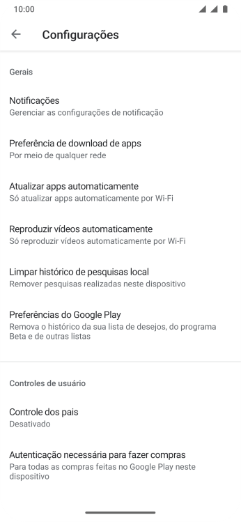Pressione Atualizar apps automaticamente. Pressione Atualizar apps automaticamente.