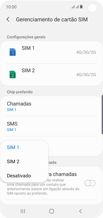 Pressione a configuração desejada. Pressione a configuração desejada.