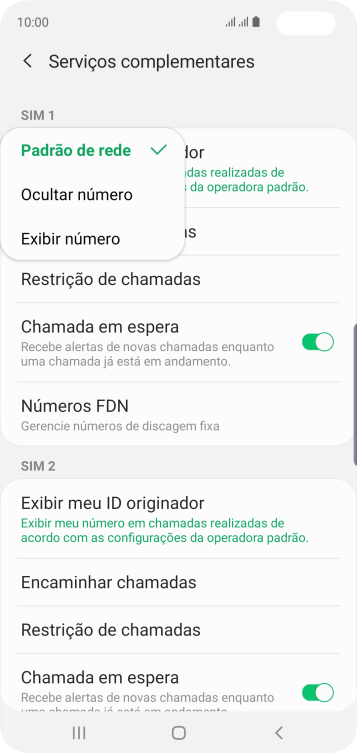 Pressione Exibir número para ativar a identificação do seu número. Pressione Exibir número para ativar a identificação do seu número.