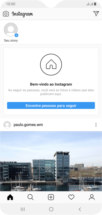 Pressione o ícone de busca. Pressione o ícone de busca.