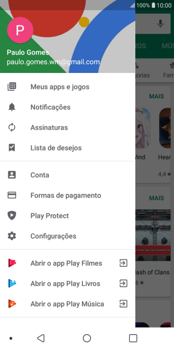 Pressione Configurações. Pressione Configurações.