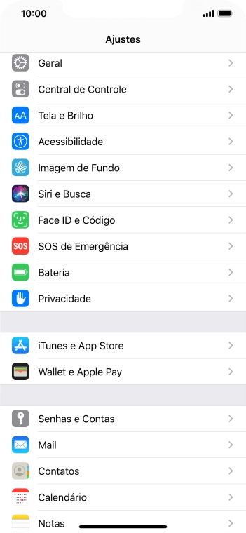 Pressione Face ID e Código. Pressione Face ID e Código.