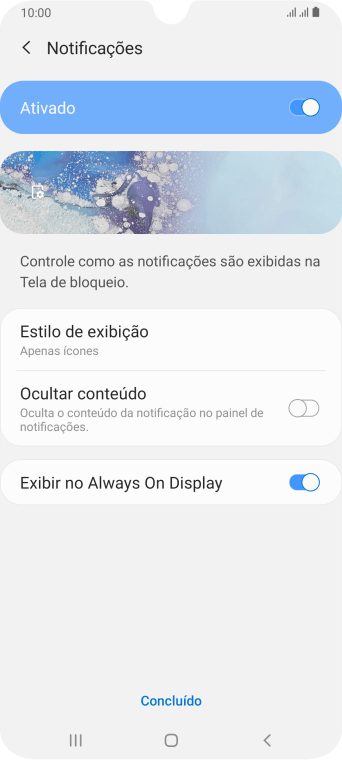 Pressione os indicadores ao lado das configurações desejadas. Pressione os indicadores ao lado das configurações desejadas.