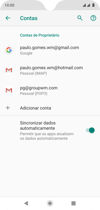 Pressione o indicador ao lado de Pressione o indicador ao lado de