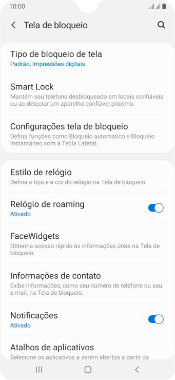 Pressione Tipo de bloqueio de tela, e insira o código de bloqueio extra que você criou anteriormente. Pressione Tipo de bloqueio de tela, e insira o código de bloqueio extra que você criou anteriormente.
