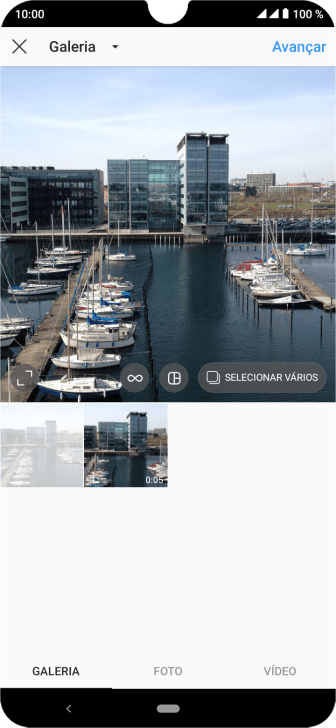 Pressione GALERIA, e navegue até a pasta desejada. Pressione GALERIA, e navegue até a pasta desejada.