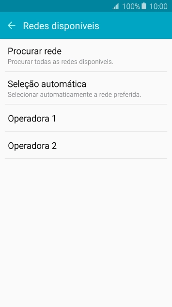 Se você quiser selecionar a rede automaticamente, deve pressionar Seleção automática. Se você quiser selecionar a rede automaticamente, deve pressionar Seleção automática.
