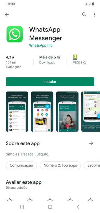 Pressione Instalar, e siga as indicações da tela para instalar o app. Pressione Instalar, e siga as indicações da tela para instalar o app.