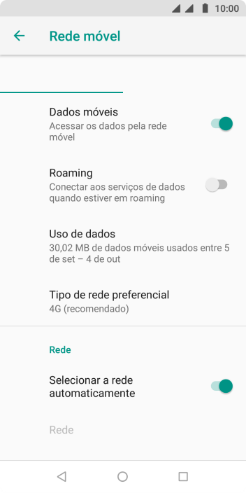 Se você quiser selecionar a rede manualmente, deve pressionar o indicador ao lado de Se você quiser selecionar a rede manualmente, deve pressionar o indicador ao lado de