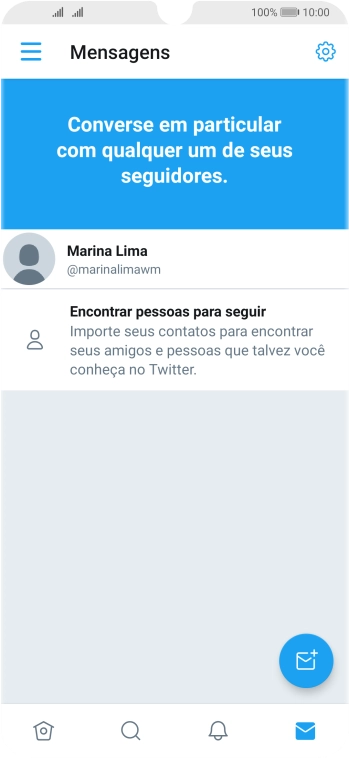 Pressione o ícone de nova mensagem. Pressione o ícone de nova mensagem.