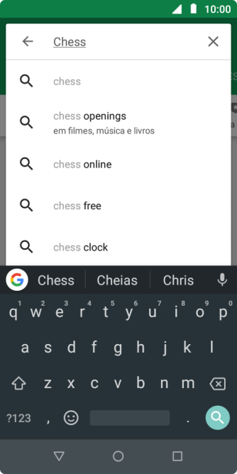 Insira o nome ou assunto do app desejado, e pressione o ícone de busca. Insira o nome ou assunto do app desejado, e pressione o ícone de busca.