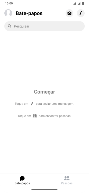 Pressione o ícone de nova mensagem. Pressione o ícone de nova mensagem.