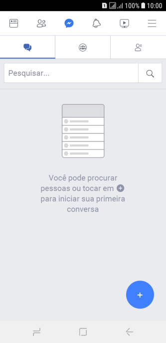 Pressione o ícone de nova mensagem. Pressione o ícone de nova mensagem.