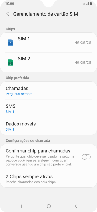 Pressione o chip desejado. Pressione o chip desejado.