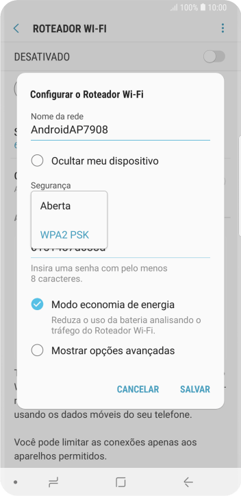 Pressione WPA2 PSK para proteger seu Roteador Wi-Fi com uma senha. Pressione WPA2 PSK para proteger seu Roteador Wi-Fi com uma senha.