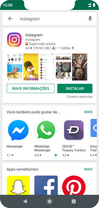 Pressione Instagram. Pressione Instagram.
