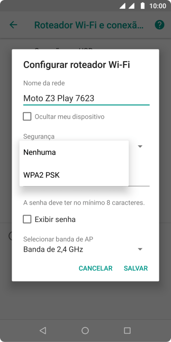 Pressione WPA2 PSK para proteger seu Roteador Wi-Fi com uma senha. Pressione WPA2 PSK para proteger seu Roteador Wi-Fi com uma senha.
