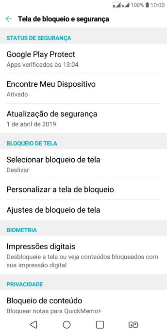 Pressione Impressões digitais. Pressione Impressões digitais.