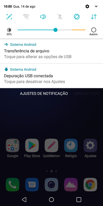 Pressione Toque para alterar as opções op de USB. Pressione Toque para alterar as opções op de USB.