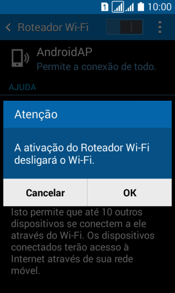 Se o Wi-Fi estiver ativado você deve pressionar OK. Se o Wi-Fi estiver ativado você deve pressionar OK.