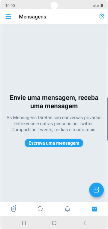 Pressione o ícone de nova mensagem. Pressione o ícone de nova mensagem.