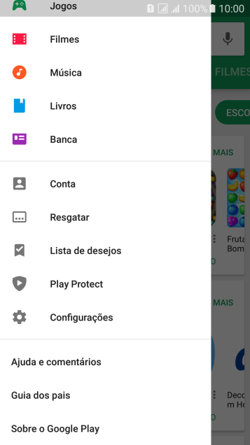 Pressione Configurações. Pressione Configurações.